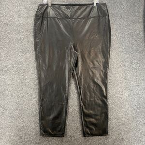 Soft Surroundings Leggings Womens 2X Black Faux Leather Pull On Skinny Ladies